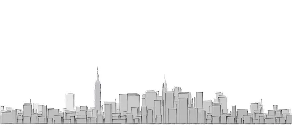 都市産業景観3Dイラスト — ストック写真