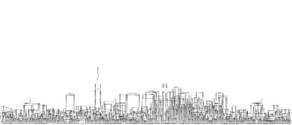 Stad Industrieel Landschap Illustratie — Stockfoto