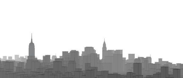 City industrial landscape 3d illustration