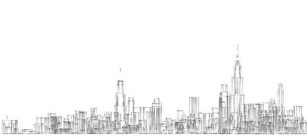 城市工业景观3D图解 — 图库照片