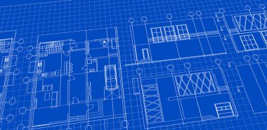 ev mimarisi projesi çizimi 3d illüstrasyon