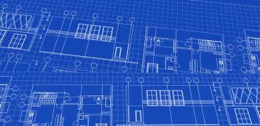 ev mimarisi projesi çizimi 3d illüstrasyon