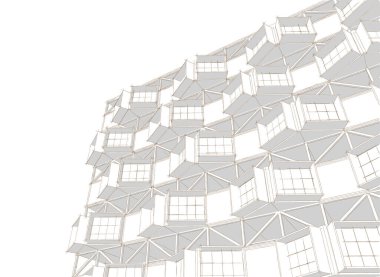 modern mimarlık evi 3d illüstrasyon