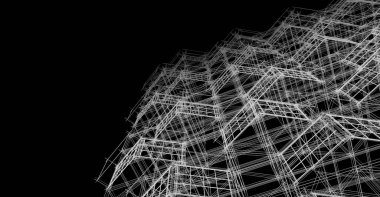 modern mimarlık evi 3d illüstrasyon