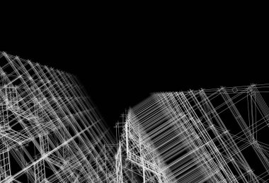 modern mimarlık evi 3d illüstrasyon