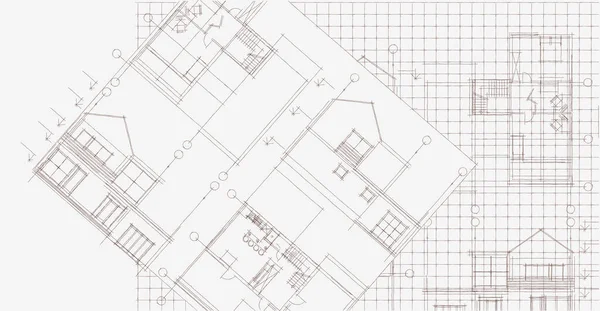 家の建築プロジェクト3Dイラスト — ストック写真