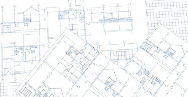 Haus Architektonisches Projekt Illustration — Stockfoto