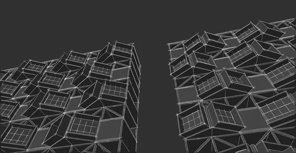 現代建築家の家3Dイラスト — ストック写真