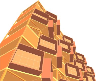 modern mimarlık evi 3d illüstrasyon