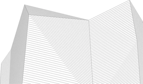 Современные Архитектурные Небоскребы Иллюстрация Прямые Формы Фасада — стоковый вектор