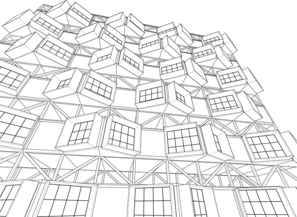 Moderní Architektura Dům Ilustrace — Stockový vektor
