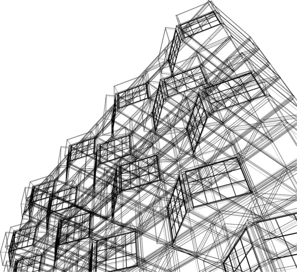 现代建筑房屋3D插图 — 图库矢量图片