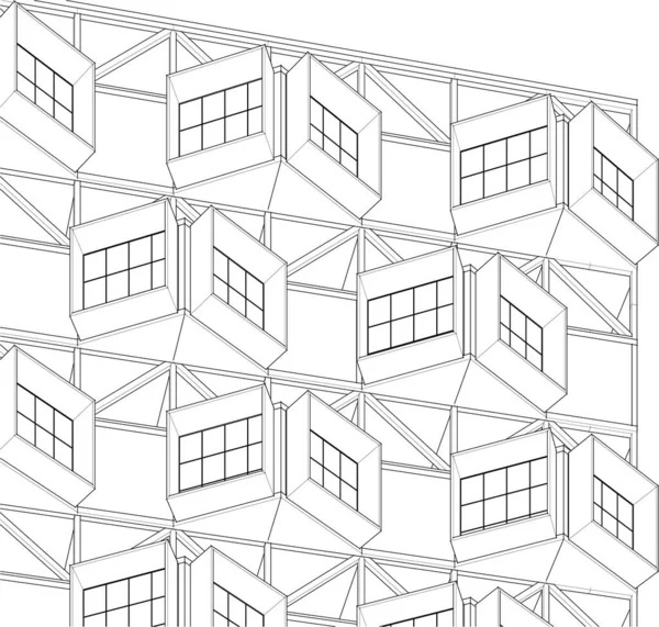 Maison Architecture Moderne Illustration — Image vectorielle