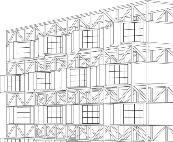 Moderní Architektura Dům Ilustrace — Stockový vektor