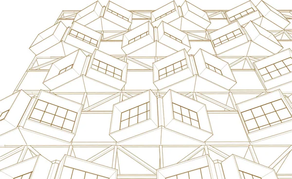 Moderne Architektur Haus Illustration — Stockvektor