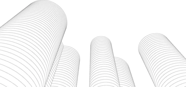 Σύγχρονη Αρχιτεκτονική Ουρανοξύστες Εικονογράφηση — Διανυσματικό Αρχείο