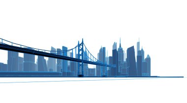 şehir sanayi manzarası 3D illüstrasyon