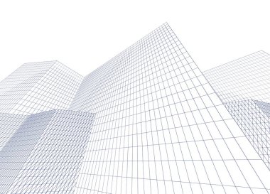 şehir soyut mimarisi 3d illüstrasyon arkaplanı