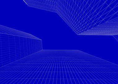 şehir soyut mimarisi 3d illüstrasyon arkaplanı