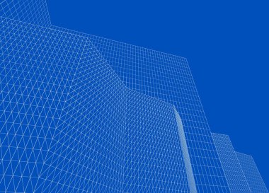 şehir soyut mimarisi 3d illüstrasyon arkaplanı