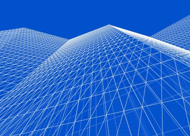 şehir soyut mimarisi 3d illüstrasyon arkaplanı