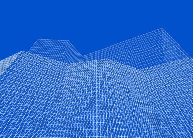 şehir soyut mimarisi 3d illüstrasyon arkaplanı