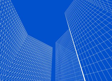 şehir soyut mimarisi 3d illüstrasyon arkaplanı