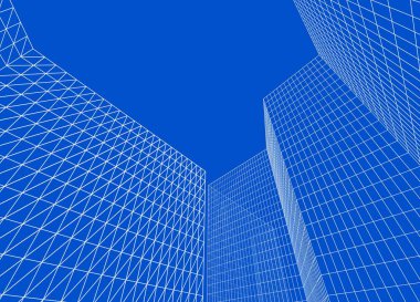 şehir soyut mimarisi 3d illüstrasyon arkaplanı