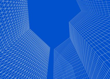 şehir soyut mimarisi 3d illüstrasyon arkaplanı