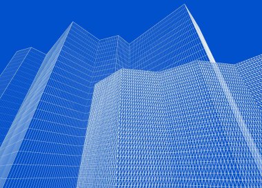 şehir soyut mimarisi 3d illüstrasyon arkaplanı