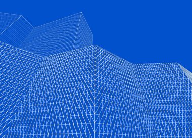 şehir soyut mimarisi 3d illüstrasyon arkaplanı