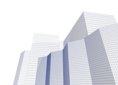 şehir soyut mimarisi 3d illüstrasyon arkaplanı