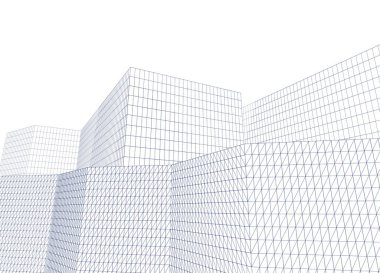 şehir soyut mimarisi 3d illüstrasyon arkaplanı