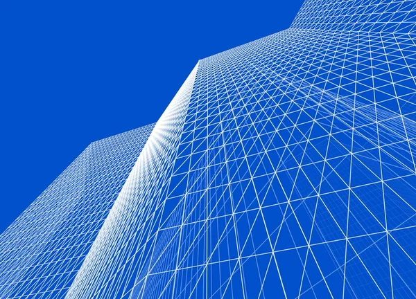 şehir soyut mimarisi 3d illüstrasyon arkaplanı