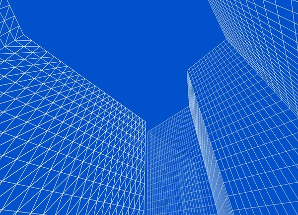 şehir soyut mimarisi 3d illüstrasyon arkaplanı