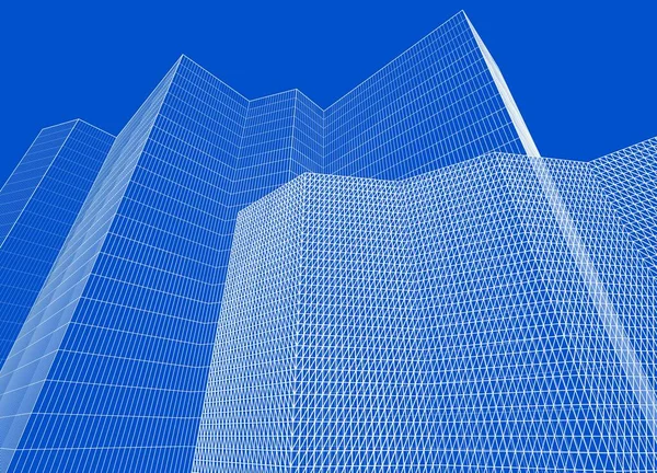 şehir soyut mimarisi 3d illüstrasyon arkaplanı