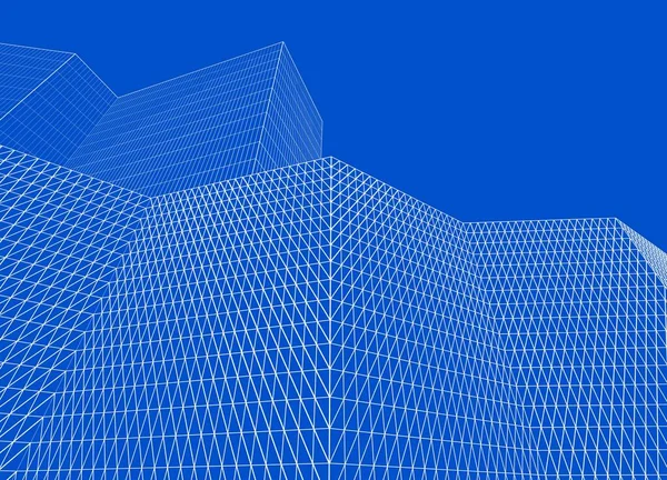 şehir soyut mimarisi 3d illüstrasyon arkaplanı