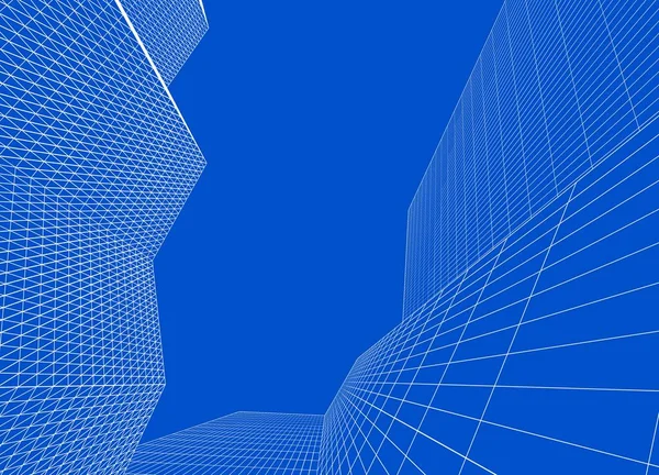 şehir soyut mimarisi 3d illüstrasyon arkaplanı