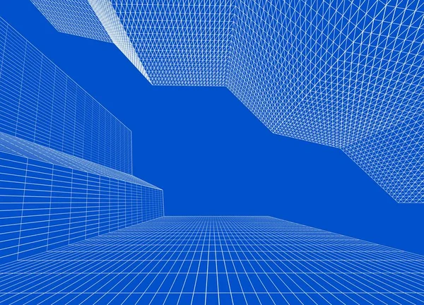 şehir soyut mimarisi 3d illüstrasyon arkaplanı