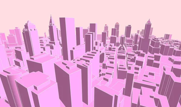 Modern City Panorama Illustration — Stock Photo, Image