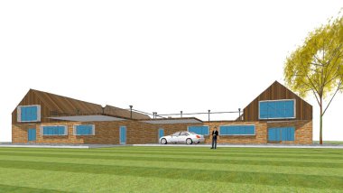 ev mimarisi çizimi 3d illüstrasyon