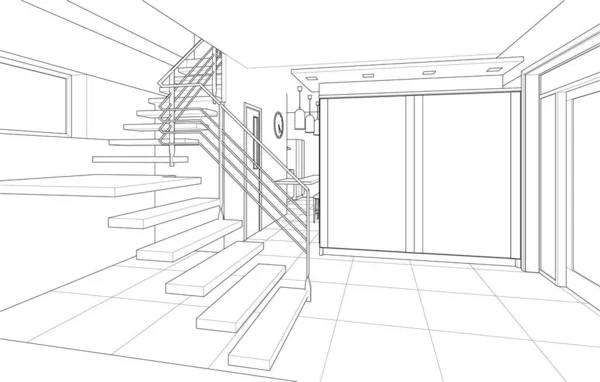 Disegno Astratto Carta Parati Architettonica Sfondo Concetto Digitale — Vettoriale Stock