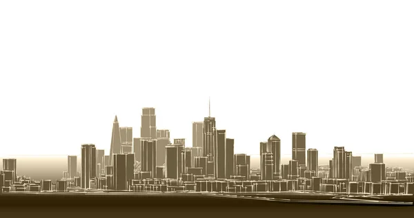 Modern Stad Panorama Illustration — Stockfoto