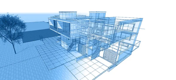 Townhouse Architectural Sketch Illustration — Stock Photo, Image