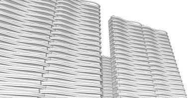 şehir soyut mimarisi 3d illüstrasyon arkaplanı