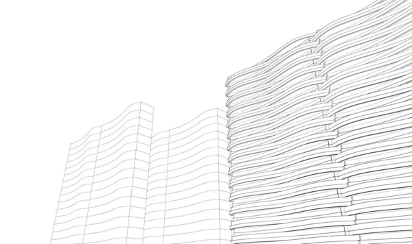 Городской Абстрактной Архитектуры Иллюстрации Фона — стоковое фото