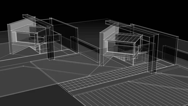Абстрактный Архитектурный Эскиз — стоковое фото