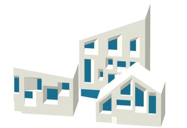 soyut mimari çizimi 3d vektör illüstrasyonu