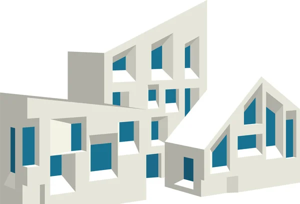 Abstracta Arquitectura Bosquejo Vector Ilustración — Vector de stock