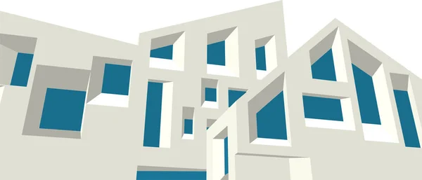 Abstracta Arquitectura Bosquejo Vector Ilustración — Vector de stock